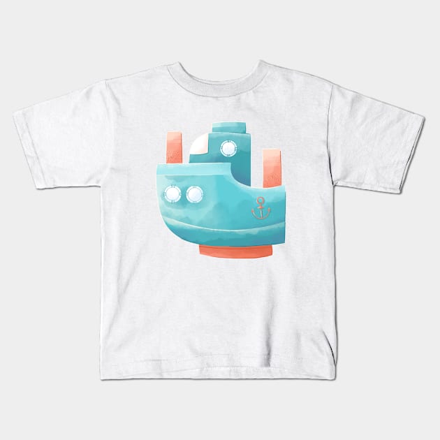 Boat Kids T-Shirt by OllyKo